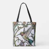 Elegante kolibriekunst botanische boho chic tote bag (Achterkant)