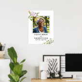Elegante Kolibries Bloem Foto Funeral Poster (Thuiskantoor)