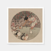 Elegante  Konijnenkunst Schattige Cottagecore Servet (Voorkant)