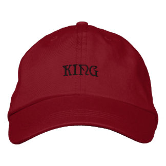 Elegante KONING Naam Rood Kleur Knappe-Hoeden Geborduurde Pet