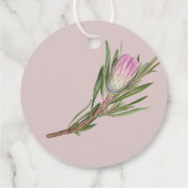 Elegante koning protea bloem bedankjes labels (Achterkant)