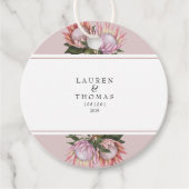 Elegante koning protea bloem bedankjes labels (Voorkant)