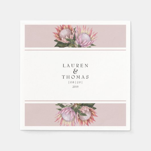 Elegante koning protea bloem servetten (Voorkant)