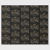 Elegante KONING Royalty-vrije belettering, kroon Cadeaupapier (Vlak)