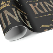 Elegante KONING Royalty-vrije belettering, kroon Cadeaupapier (Rol Hoek)