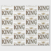 Elegante KONING Royalty-vrije belettering, kroon Cadeaupapier (Vlak)