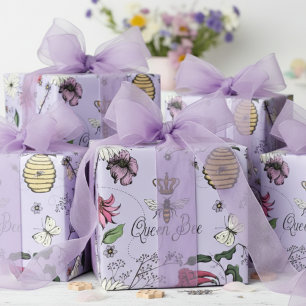 Elegante Koningin Bij Bloemstuk Cadeaupapier