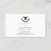 Elegante koningin honing bij zwart goud visitekaartje (Achterkant)