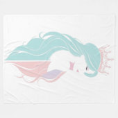 "Elegante koningin met kroon" Pastelontwerp Fleece Deken (Voorkant (Horizontaal))