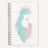 "Elegante koningin met kroon" Pastelontwerp Notitieboek (Voorkant)