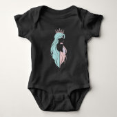 "Elegante koningin met kroon" Pastelontwerp Romper (Voorkant)