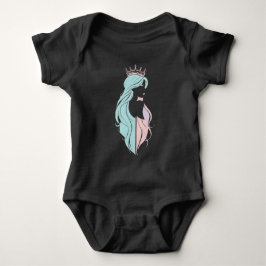 "Elegante koningin met kroon" Pastelontwerp Romper