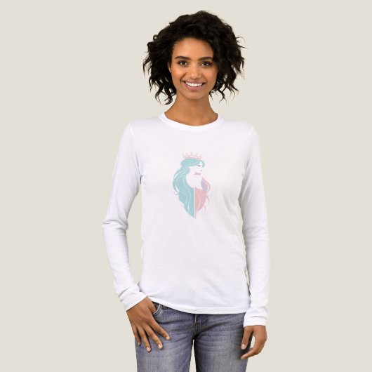 "Elegante koningin met kroon" Pastelontwerp Tri-Blend Shirt (Voorkant)