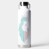 "Elegante koningin met kroon" Pastelontwerp Waterfles (Voorkant)