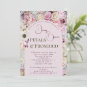 Elegante Koningin Roze Bloemboog Zomer Bruids Show Kaart (Staand voorkant)