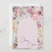 Elegante Koningin Roze Bloemboog Zomer Bruids Show Kaart (Achterkant)