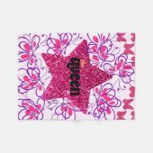 Elegante koningin roze ster fleece deken (Voorkant (Horizontaal))