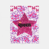 Elegante koningin roze ster fleece deken (Voorkant)