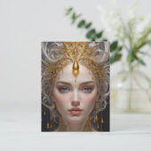 Elegante Koningin van een Sprookjesland Briefkaart (Staand voorkant)