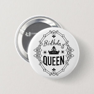 Elegante Koninginnekroon Typografie Wit Ronde Button 5,7 Cm