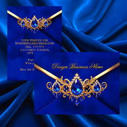 Elegante Koningsblauwe Gouden Juwelen Diamanten Ed Visitekaartje