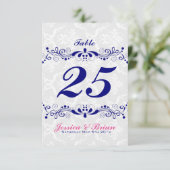 Elegante koningsblauwe tinten bloemsluiers witte d kaart (Staand voorkant)