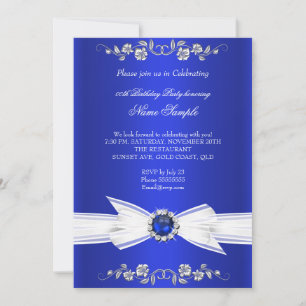 Elegante Koningsblauwe Witte Parel Juweel Boog Ver Kaart