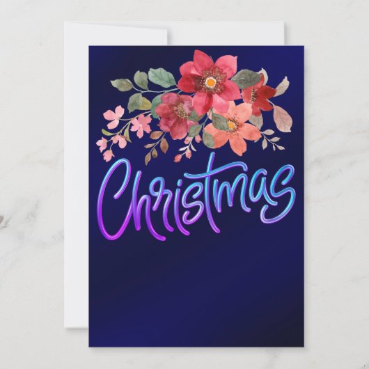 Elegante koninklijk blauwe bloemige nepsilvers Ker Kaart (Achterkant)