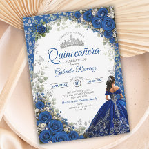 Elegante koninklijk blauwe en zilveren rozen Quinc