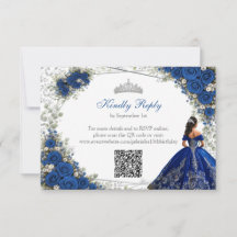 Elegante koninklijk blauwe en zilveren rozen Quinc