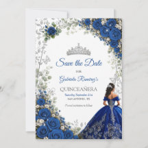 Elegante koninklijk blauwe en zilveren rozen Quinc