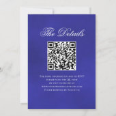 Elegante Koninklijk Blauwe Roos Fancy QR Code Brui Kaart (Achterkant)