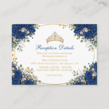Elegante koninklijk blauwe rozen gouden Quinceañer