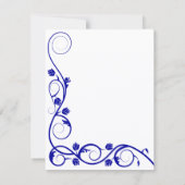 Elegante Koninklijk Blauwe Wervelingen Ontvangst Kaart (Achterkant)