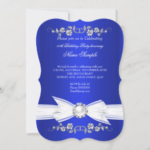 Elegante Koninklijk Blauwe Witte Parel Juweel Boog Kaart