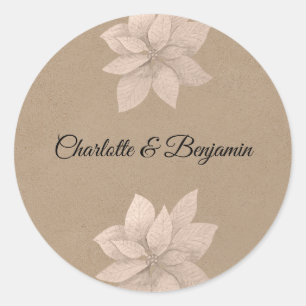 Elegante Koninklijke Boho Beige Favor Sticker