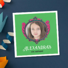 Elegante Koninklijke Groene Roze Prinses Embleem F Servet