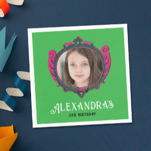 Elegante Koninklijke Groene Roze Prinses Embleem F Servet