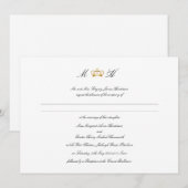 Elegante koninklijke kroon bruiloft kaart (Voorkant / Achterkant)