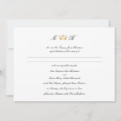 Elegante koninklijke kroon bruiloft kaart (Voorkant)