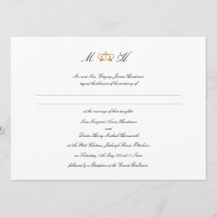 Elegante koninklijke kroon bruiloft kaart