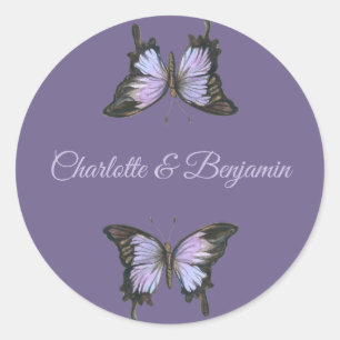 Elegante Koninklijke Lavendel Paarse Favor Sticker
