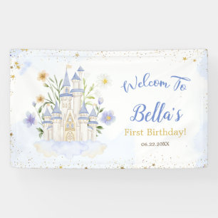 Elegante Koninklijke Prinses Kasteel Verjaardagsfe Spandoek