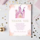Elegante Koninklijke Prinsessen Kasteel Baby Showe Bedankkaart