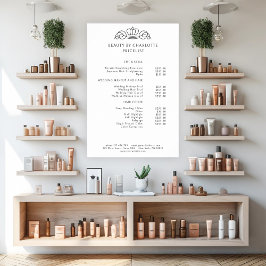 Elegante, koninklijke, witte prijstlijst poster