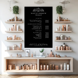 Elegante, koninklijke, zwarte prijstlijst poster