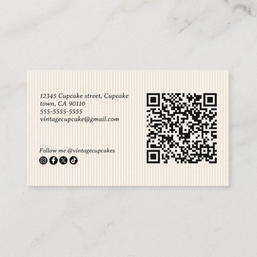 Elegante  kookgerei visitekaartje (Achterkant)