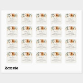 Elegante koper & aardse beige bruidsdouche vierkante sticker (Vel)