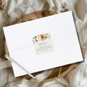 Elegante koper & aardse beige bruidsdouche vierkante sticker