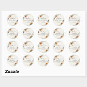 Elegante koper & aardse beige bruiloftsdouche ronde sticker (Vel)